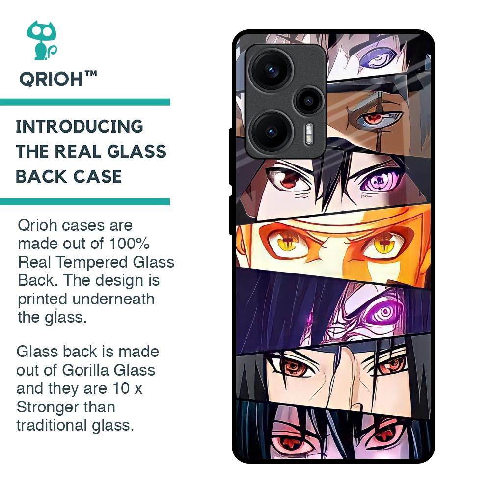 Anime Eyes Glass Case for Poco F5 5G