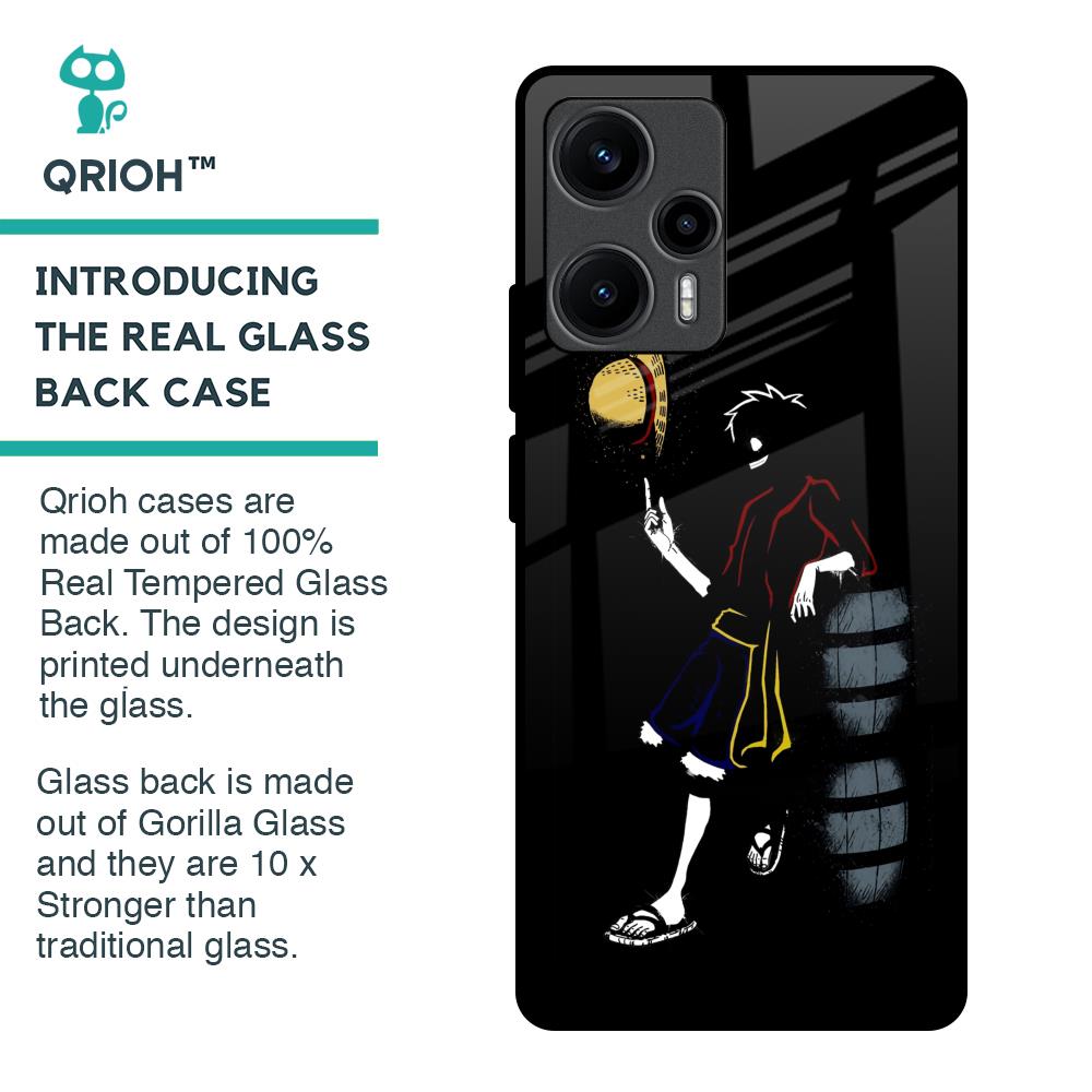 Luffy Line Art Glass Case for Poco F5 5G