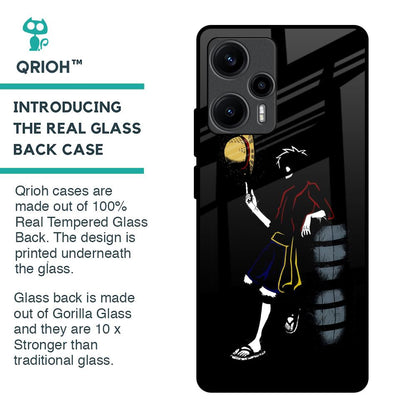 Luffy Line Art Glass Case for Poco F5 5G