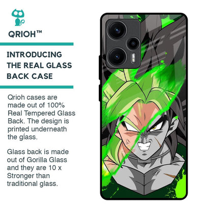 Anime Green Splash Glass Case for Poco F5 5G