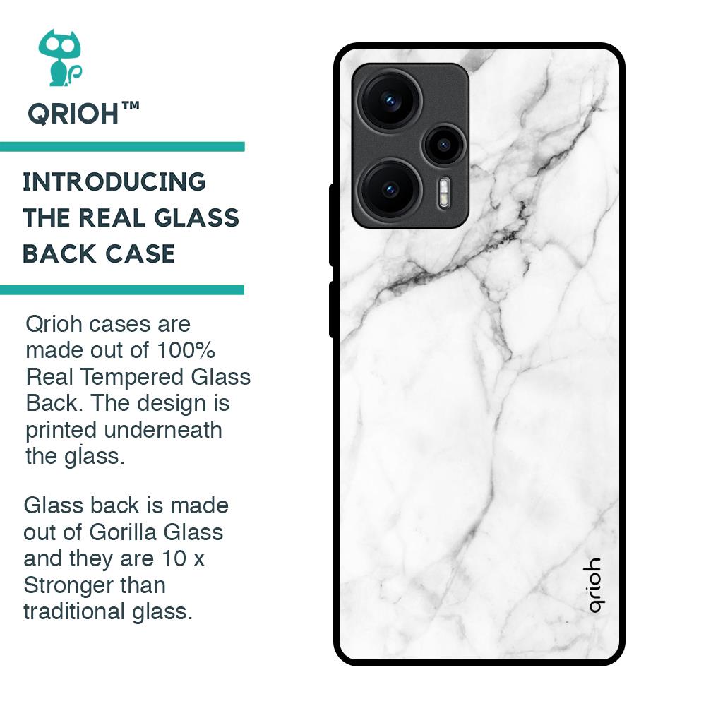 Modern White Marble Glass Case for Poco F5 5G