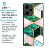 Seamless Green Marble Glass Case for Poco F5 5G