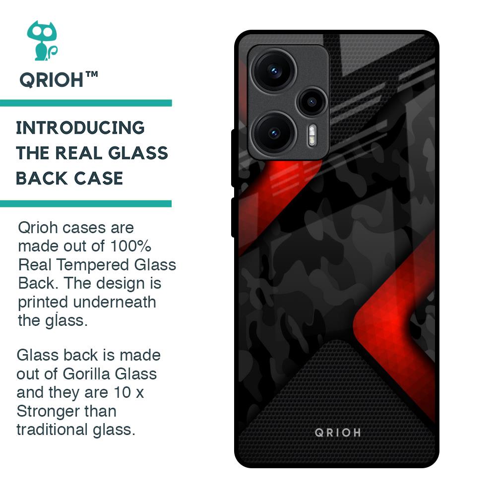 Modern Camo Abstract Glass Case for Poco F5 5G