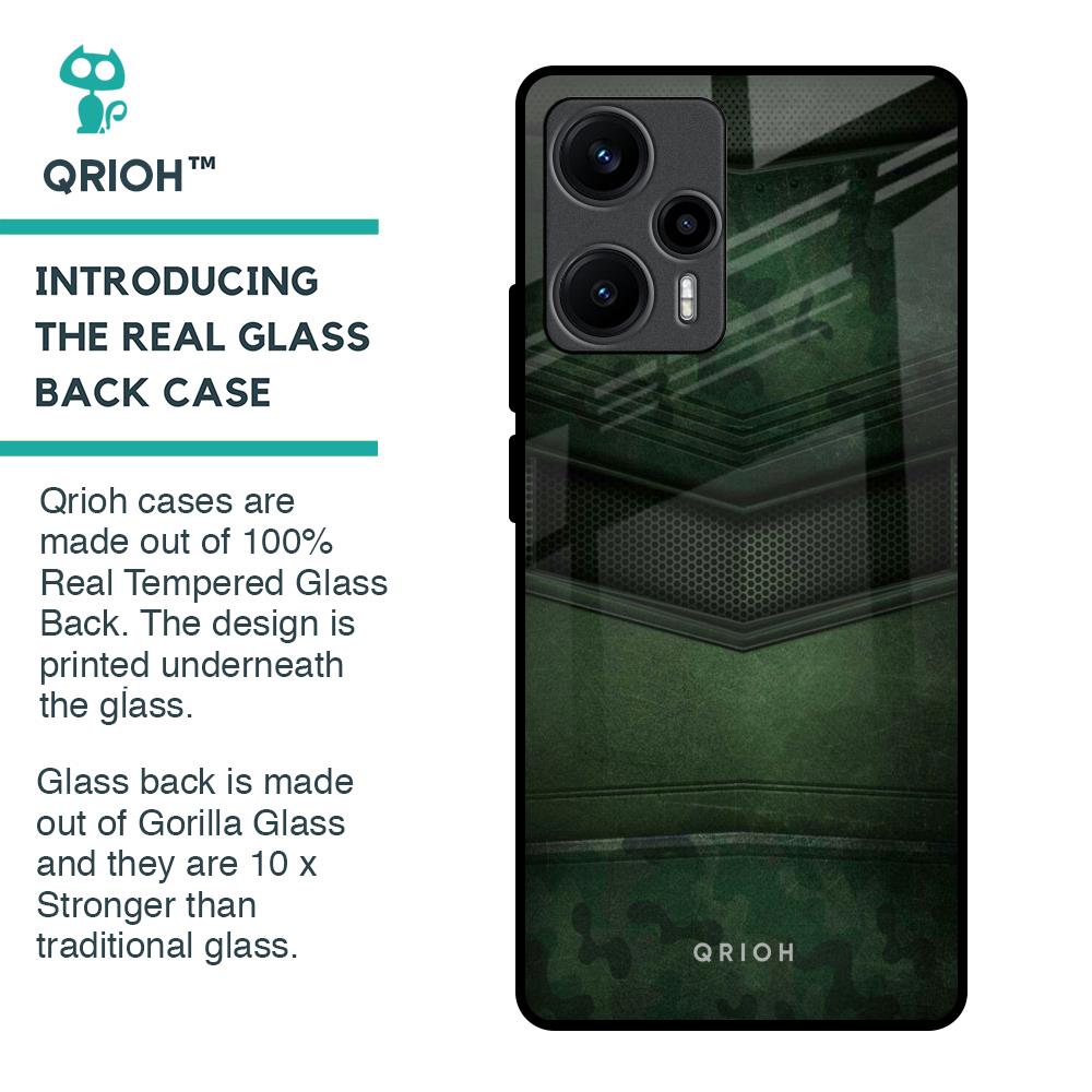 Green Leather Glass Case for Poco F5 5G
