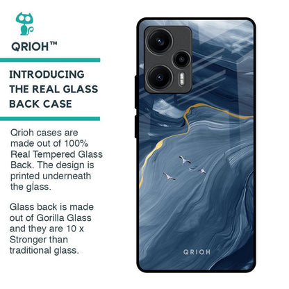 Deep Ocean Marble Glass Case for Poco F5 5G