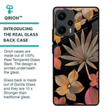 Lines Pattern Flowers Glass Case for Poco F5 5G