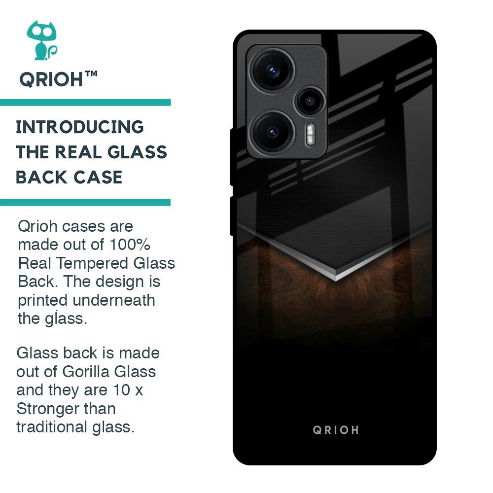 Dark Walnut Glass Case for Poco F5 5G