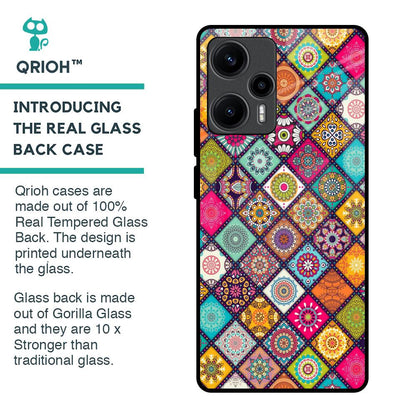 Multicolor Mandala Glass Case for Poco F5 5G