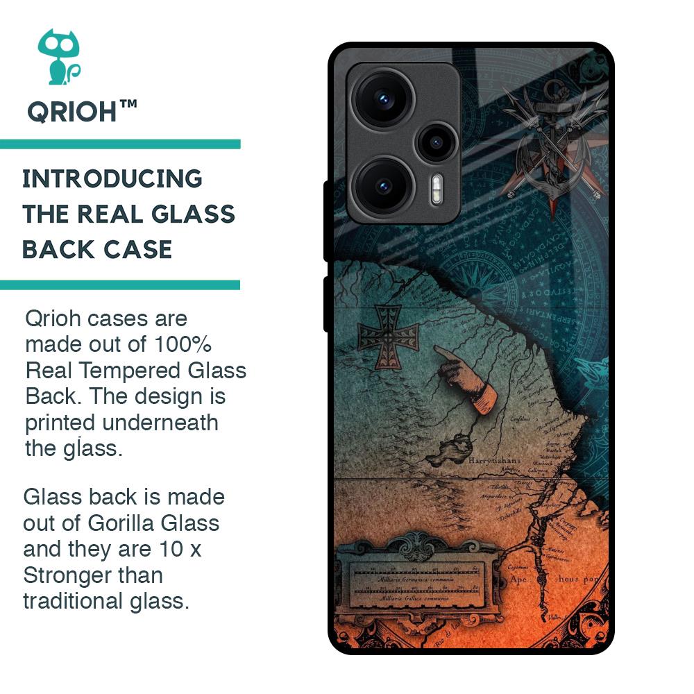 Geographical Map Glass Case for Poco F5 5G