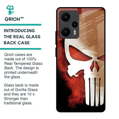 Red Skull Glass Case for Poco F5 5G