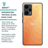 Orange Curve Pattern Glass Case for Poco F5 5G