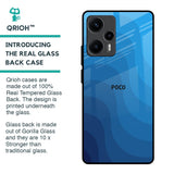 Blue Wave Abstract Glass Case for Poco F5 5G