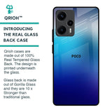 Blue Rhombus Pattern Glass Case for Poco F5 5G