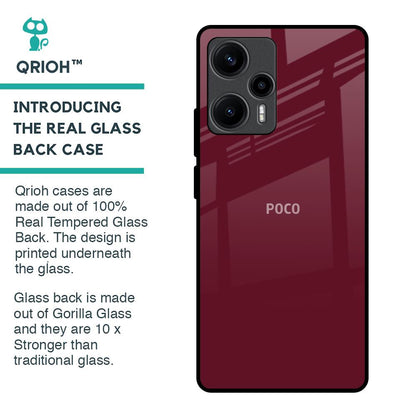 Classic Burgundy Glass Case for Poco F5 5G