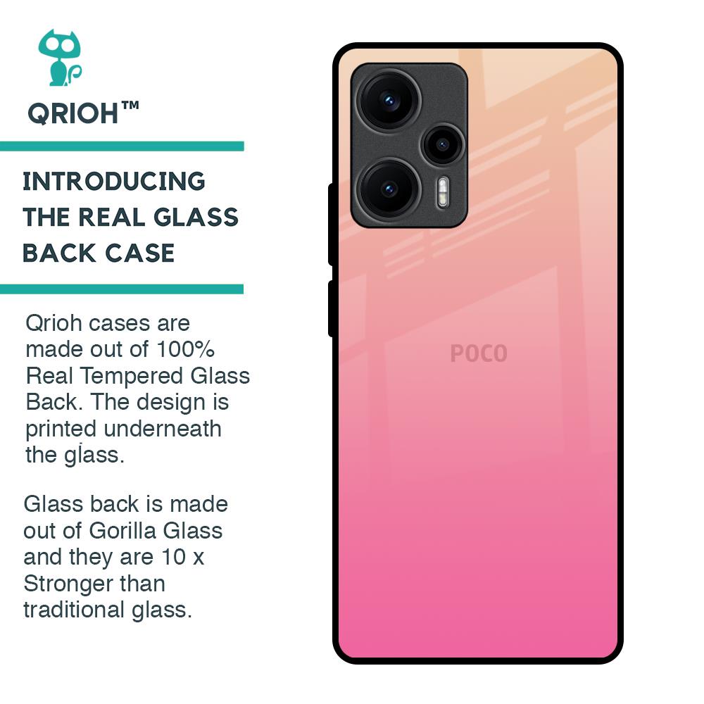 Pastel Pink Gradient Glass Case For Poco F5 5G
