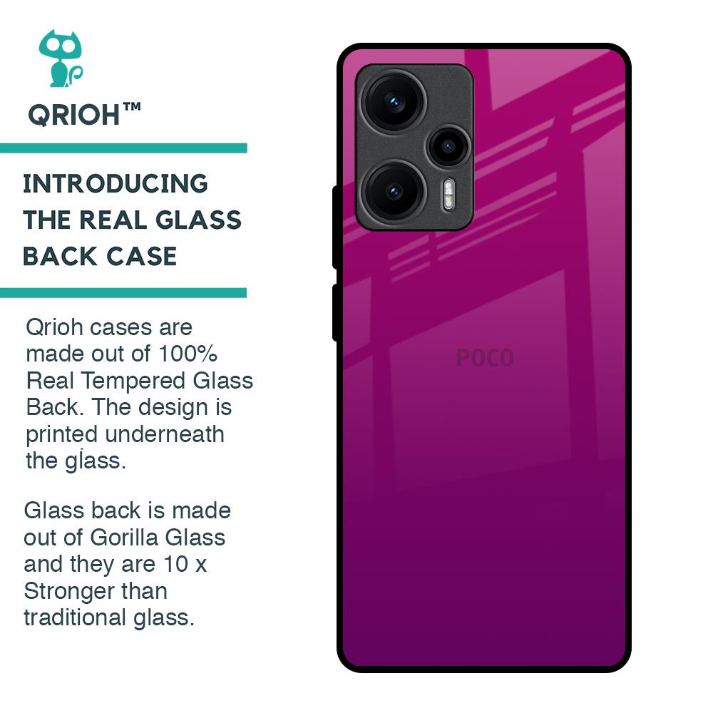 Magenta Gradient Glass Case For Poco F5 5G