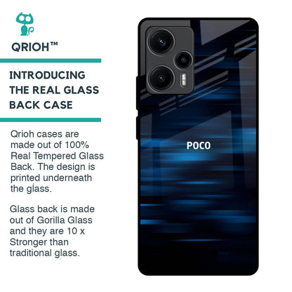 Blue Rough Abstract Glass Case for Poco F5 5G