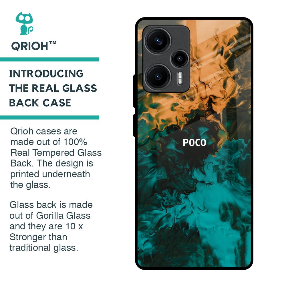 Watercolor Wave Glass Case for Poco F5 5G