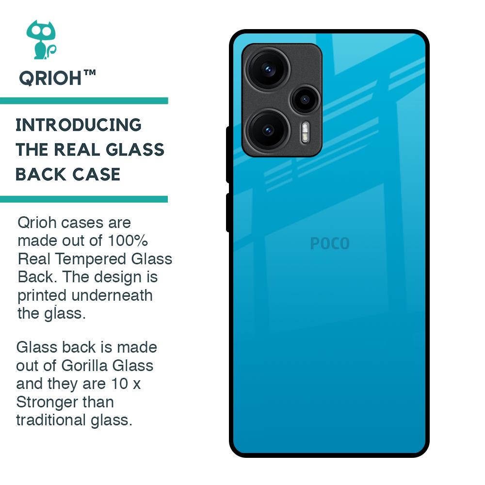 Blue Aqua Glass Case for Poco F5 5G