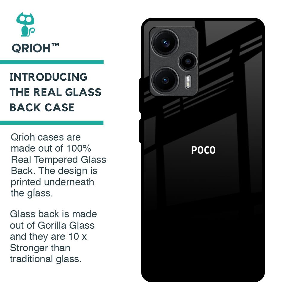 Jet Black Glass Case for Poco F5 5G