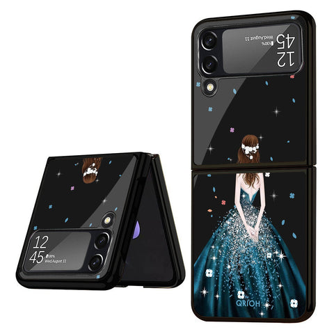 Queen Of Fashion Samsung Galaxy Z Flip4 5G Glass Back Cover Online