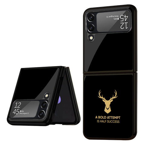 Black Gold Deer Samsung Galaxy Z Flip4 5G Glass Back Cover Online