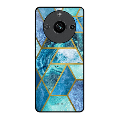 Turquoise Geometrical Marble Realme 11 Pro 5G Glass Back Cover Online