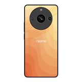 Orange Curve Pattern Realme 11 Pro 5G Glass Back Cover Online
