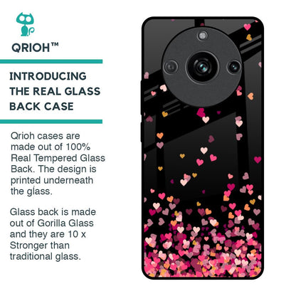 Heart Rain Fall Glass Case For Realme 11 Pro 5G