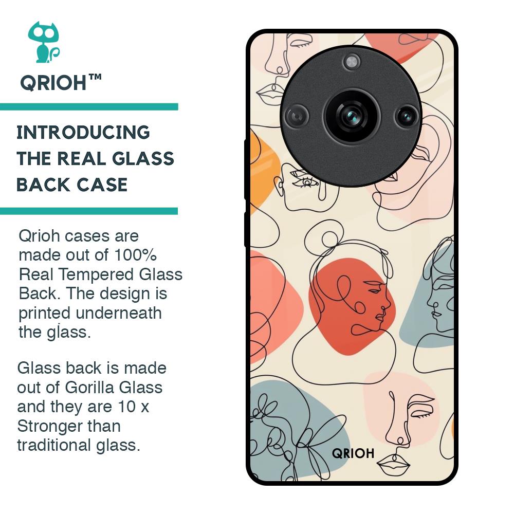 Abstract Faces Glass Case for Realme 11 Pro 5G