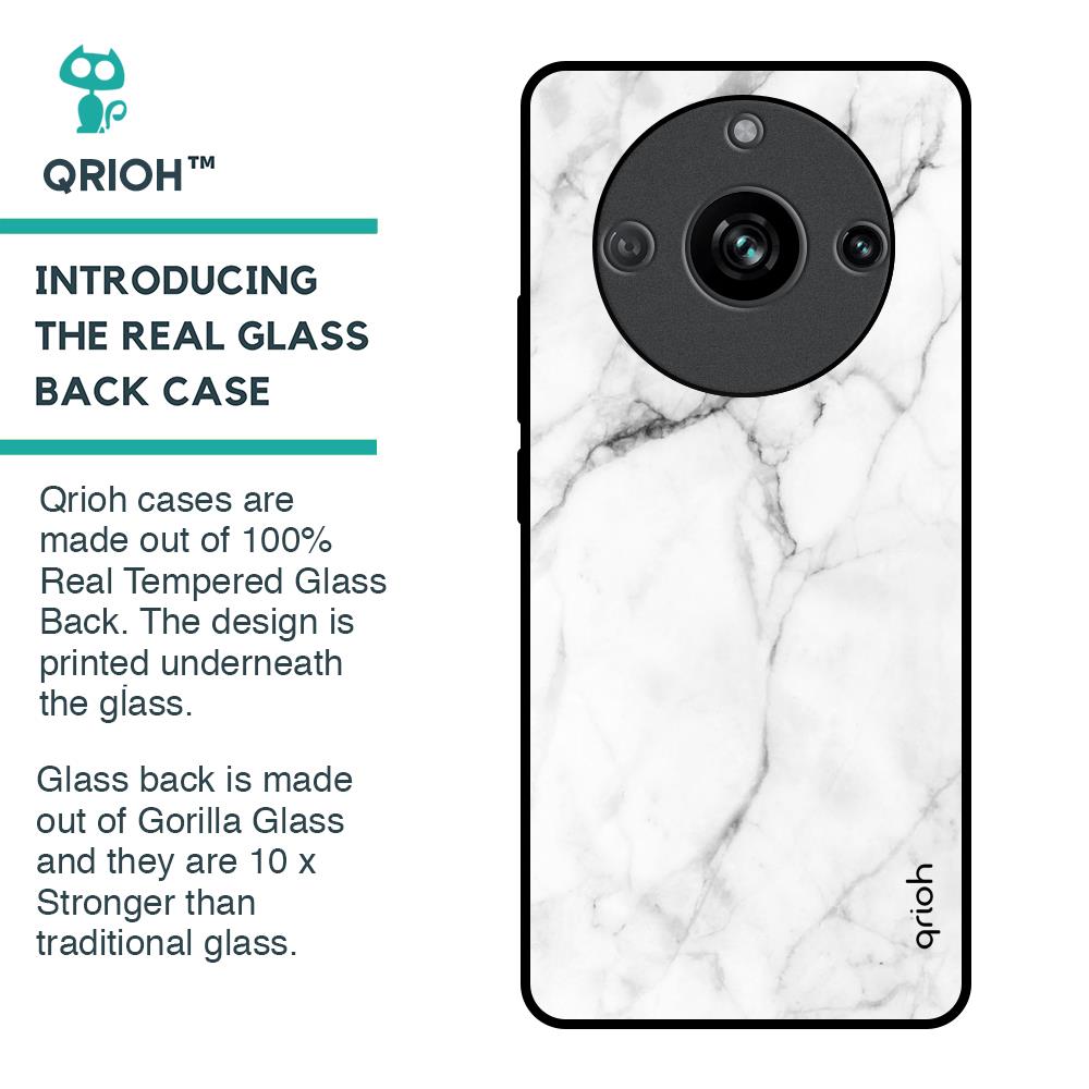 Modern White Marble Glass Case for Realme 11 Pro 5G