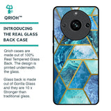 Turquoise Geometrical Marble Glass Case for Realme 11 Pro 5G