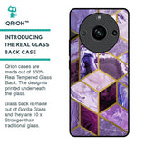 Purple Rhombus Marble Glass Case for Realme 11 Pro 5G