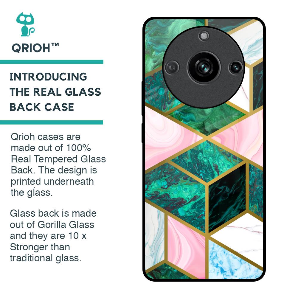 Seamless Green Marble Glass Case for Realme 11 Pro 5G