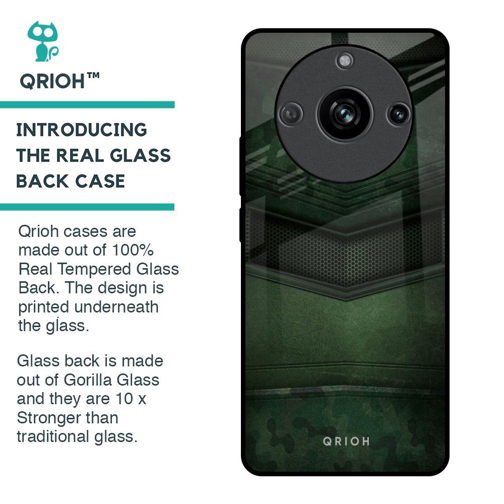 Green Leather Glass Case for Realme 11 Pro 5G