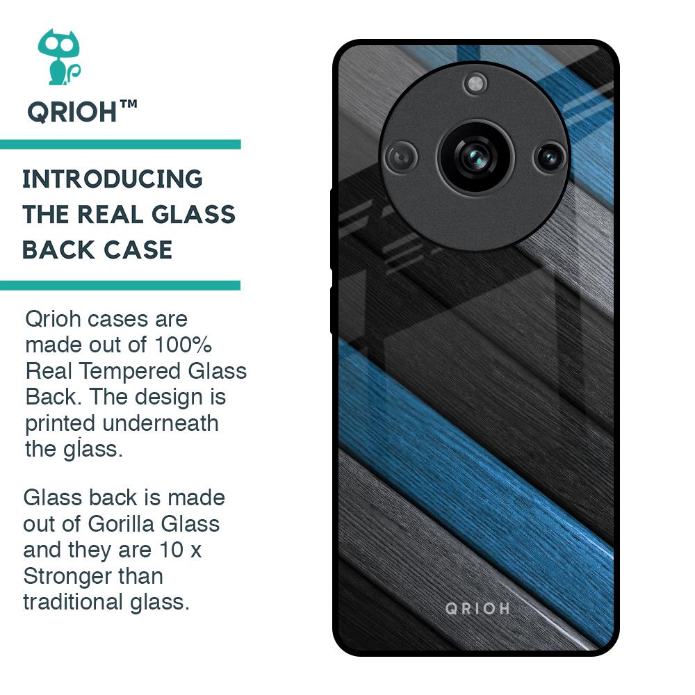 Multicolor Wooden Effect Glass Case for Realme 11 Pro 5G