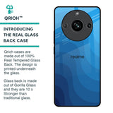 Blue Wave Abstract Glass Case for Realme 11 Pro 5G