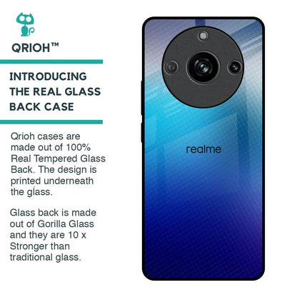 Blue Rhombus Pattern Glass Case for Realme 11 Pro 5G