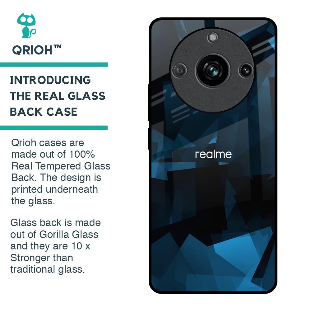 Polygonal Blue Box Glass Case For Realme 11 Pro 5G