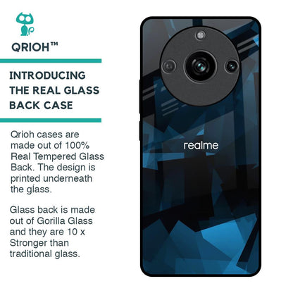 Polygonal Blue Box Glass Case For Realme 11 Pro 5G