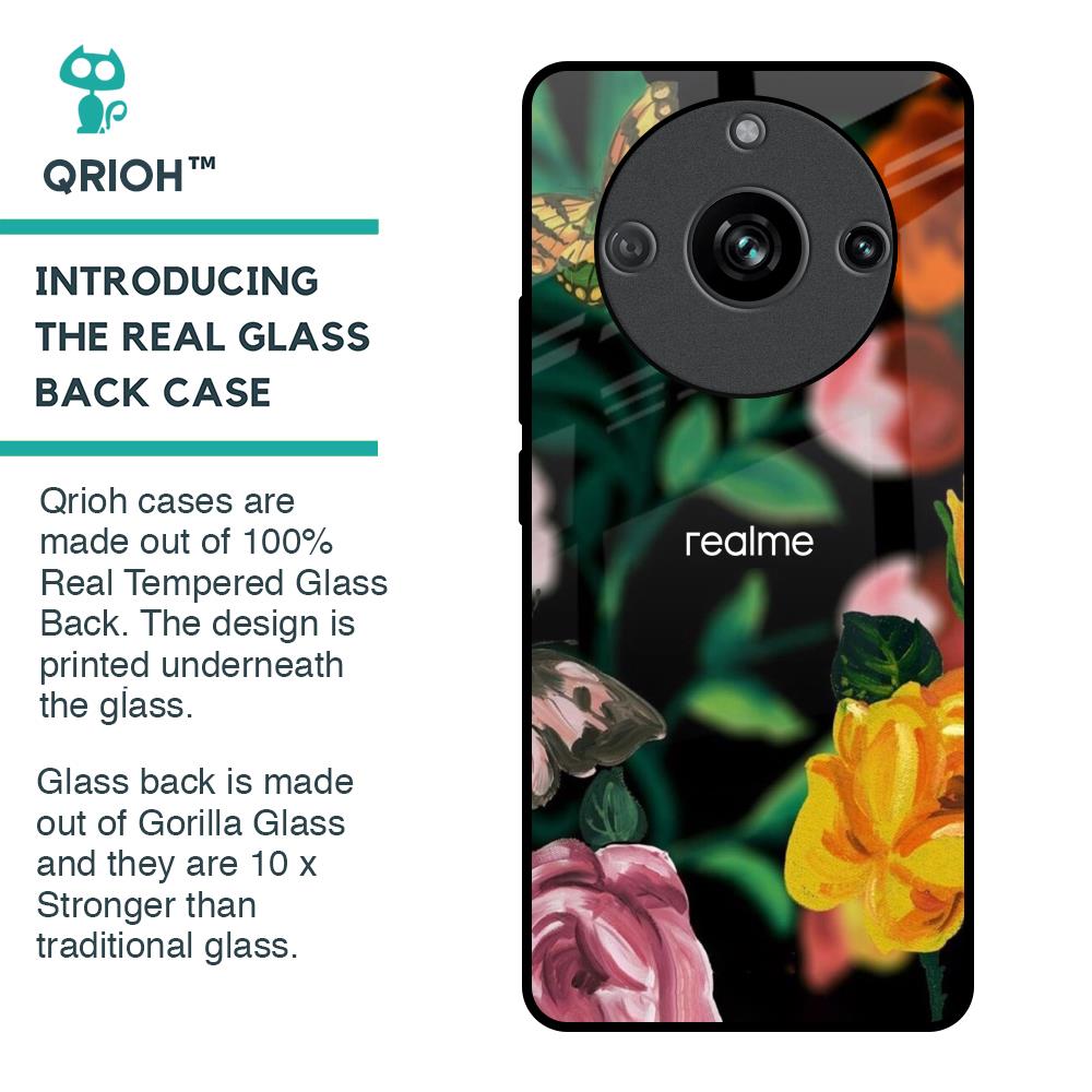 Flowers & Butterfly Glass Case for Realme 11 Pro 5G