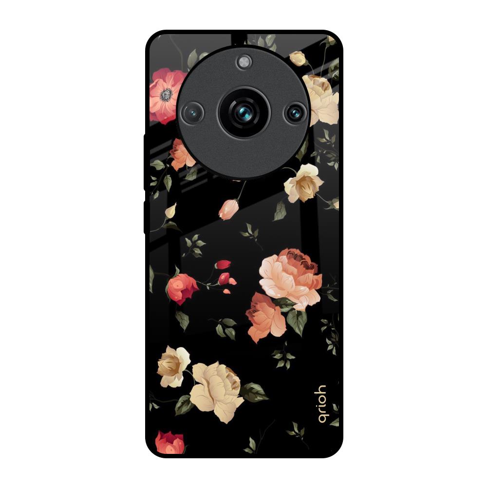 Black Spring Floral Realme 11 Pro Plus 5G Glass Back Cover Online
