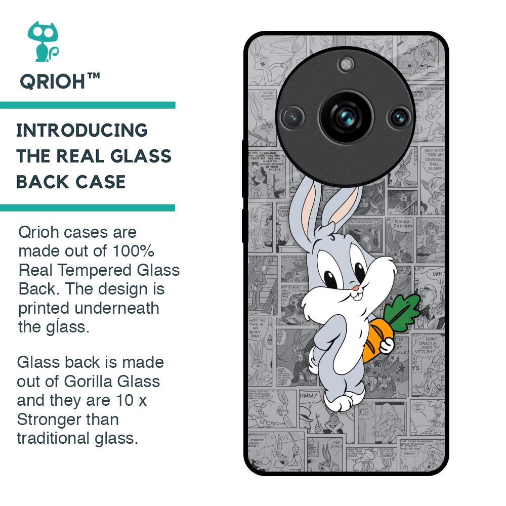 Cute Baby Bunny Glass Case for Realme 11 Pro Plus 5G