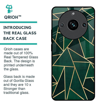 Abstract Green Glass Case For Realme 11 Pro Plus 5G