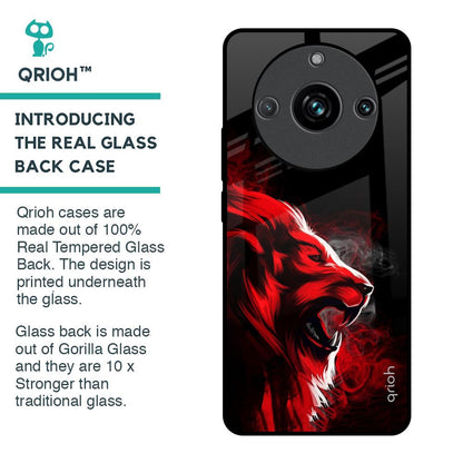 Red Angry Lion Glass Case for Realme 11 Pro Plus 5G