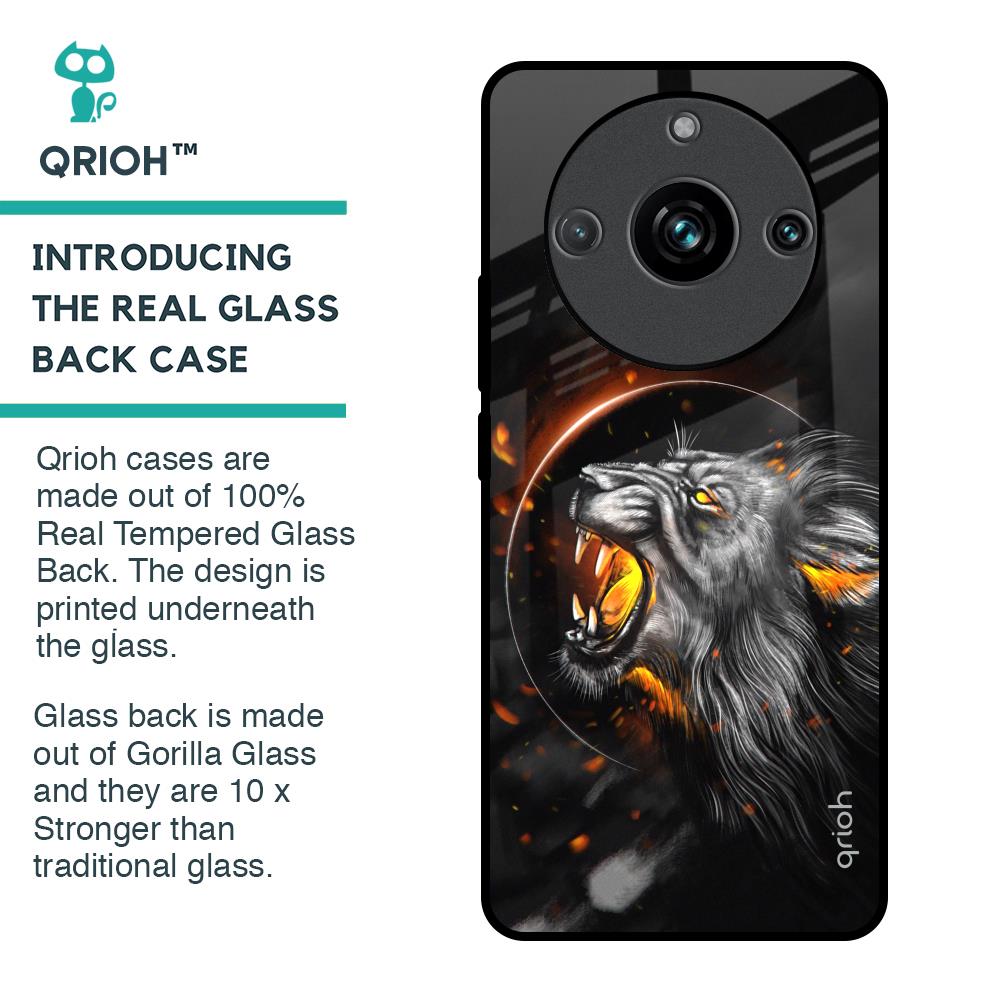Aggressive Lion Glass Case for Realme 11 Pro Plus 5G