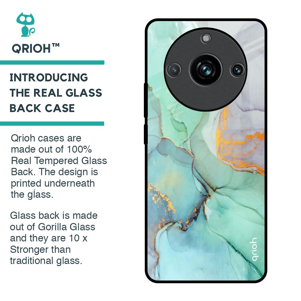Green Marble Glass Case for Realme 11 Pro Plus 5G