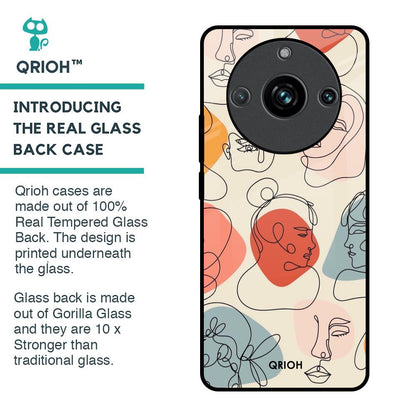 Abstract Faces Glass Case for Realme 11 Pro Plus 5G