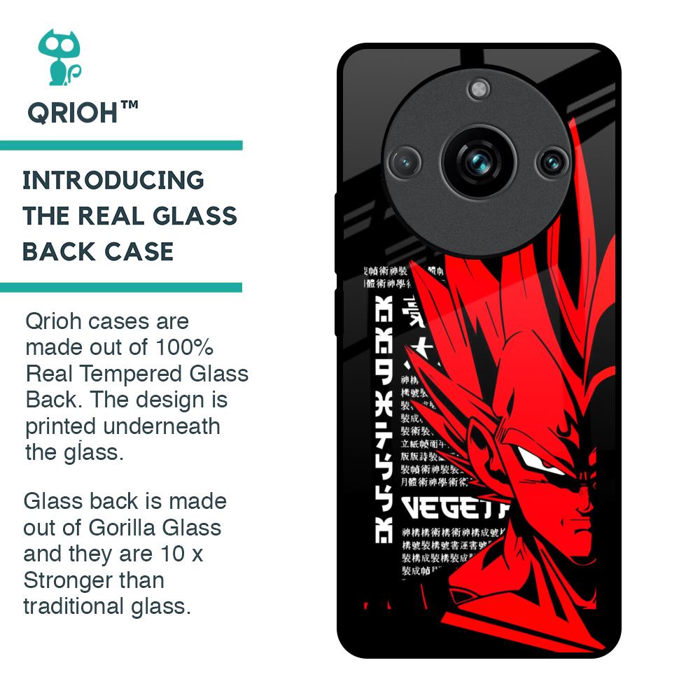 Red Vegeta Glass Case for Realme 11 Pro Plus 5G