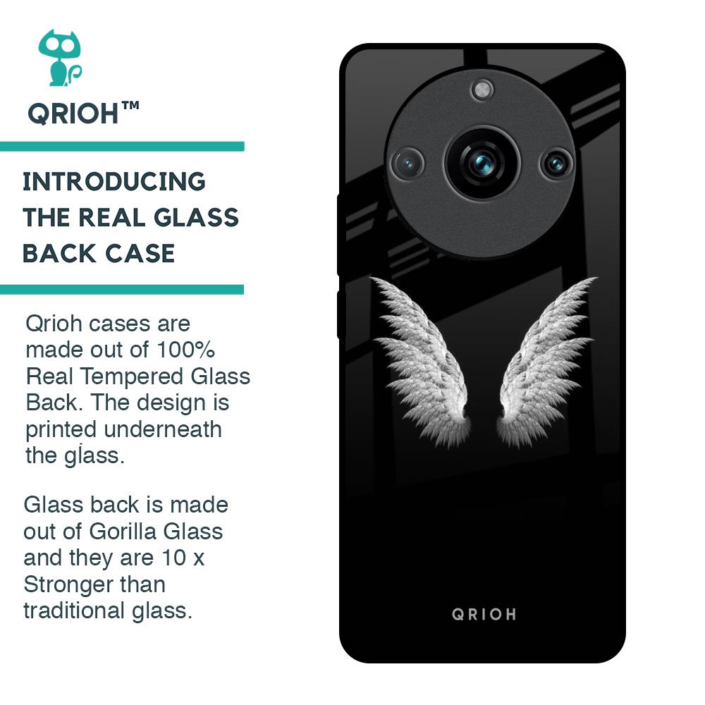 White Angel Wings Glass Case for Realme 11 Pro Plus 5G